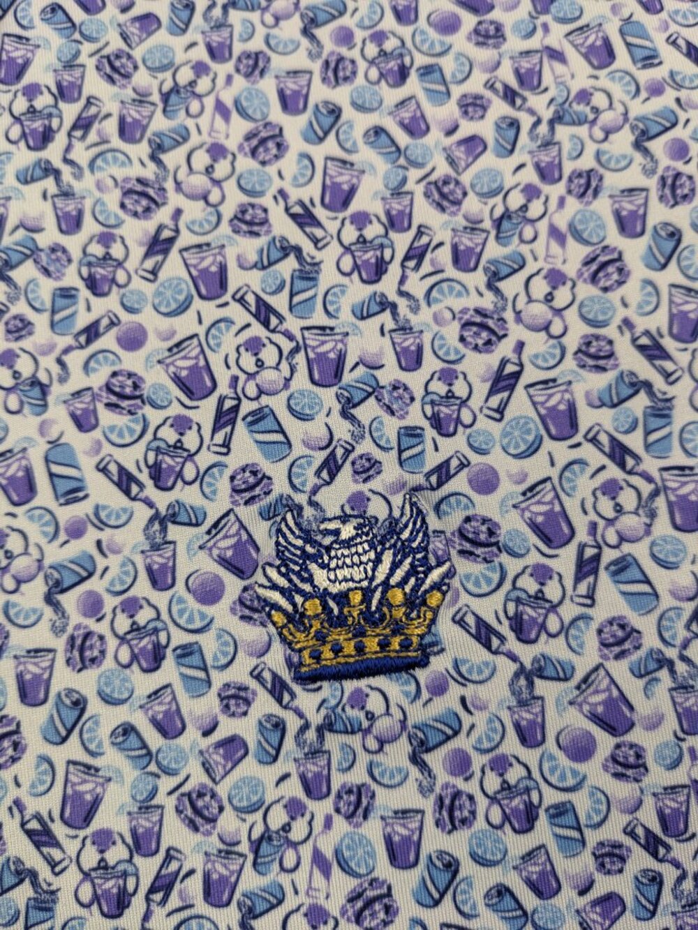 2021 Peter Millar Summer Comfort Polo Shirt Eagle Crown Dazed Transfused Mens XL